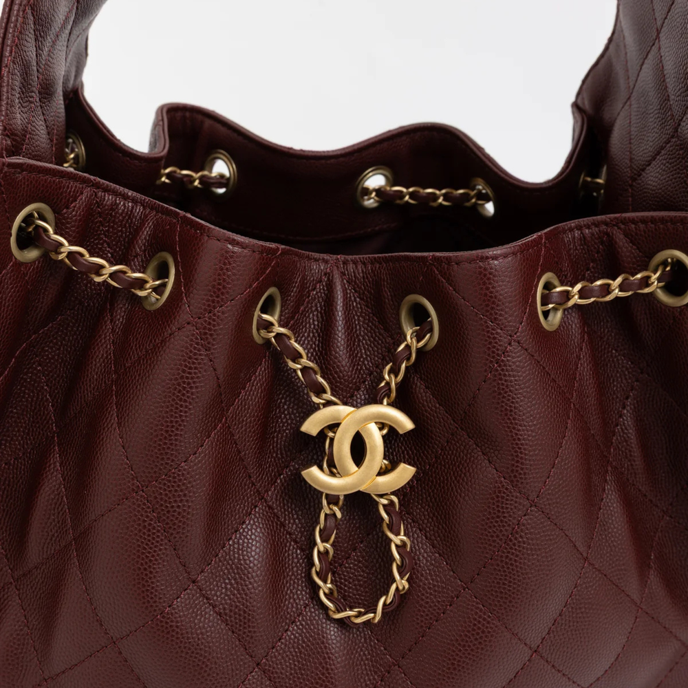CHANEL 25 BURGUNDY HANDBAG GHW