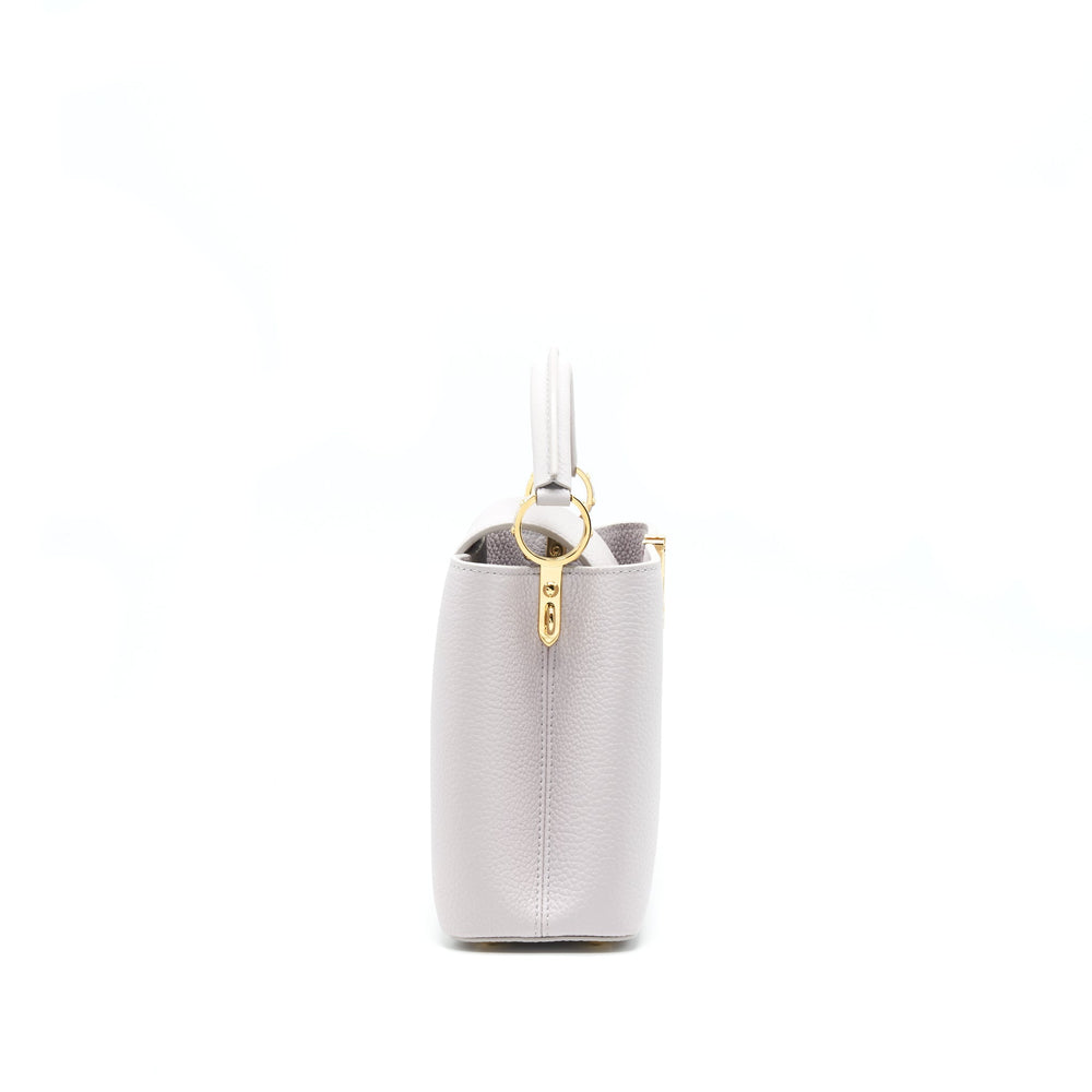LOUIS VUITTON CAPUCINES BB BRUME GREY GOLD HARWARE WITH ABALONE-SHELL