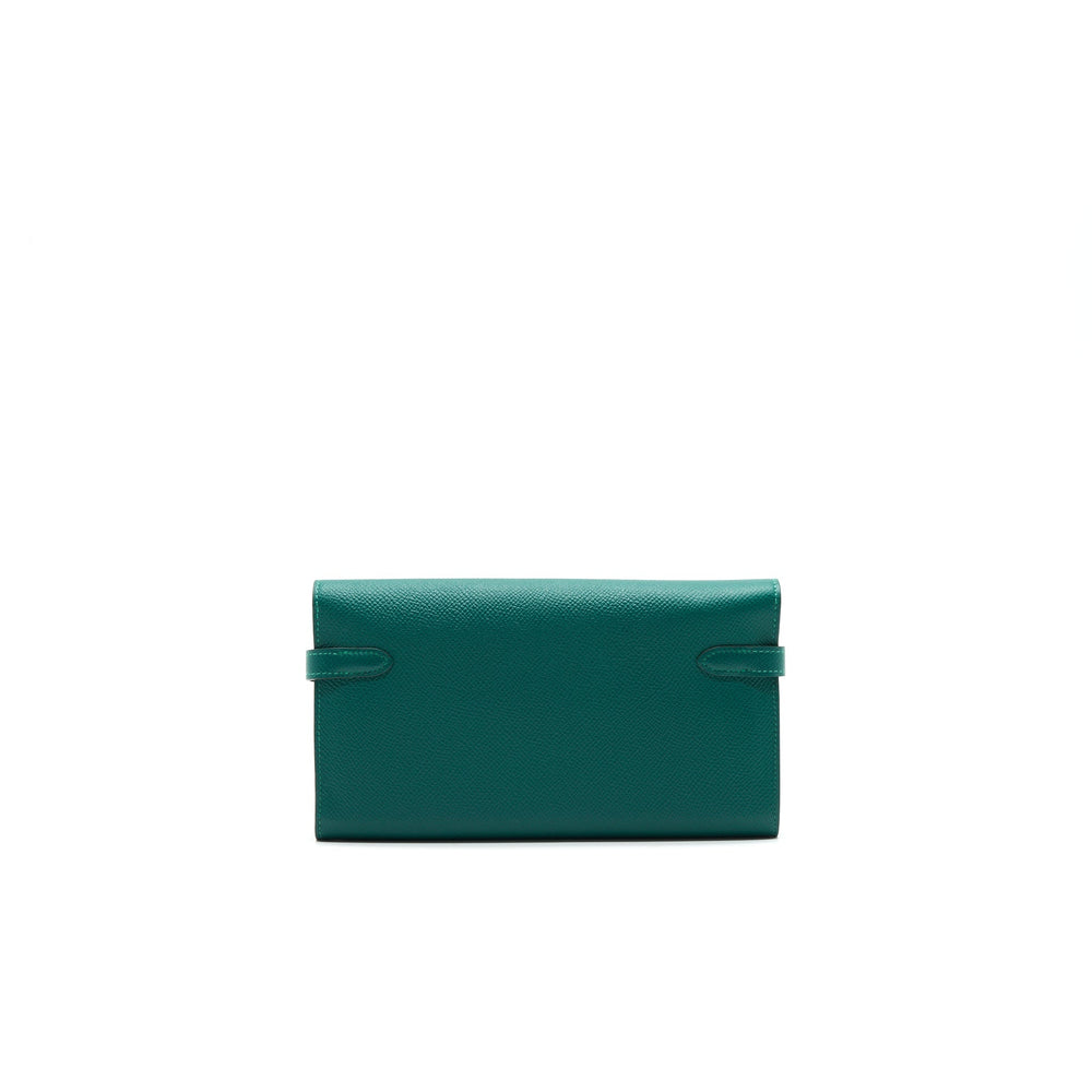 HERMES KELLY LONG WALLET Z6 MALACHITE EPSOM GHW