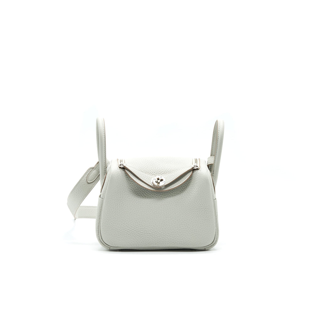 Hermes Mini Lindy 80 Gris Pale SHW