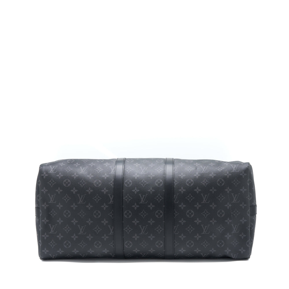 LOUIS VUITTON KEEPALL 55 WITH SHOULDER STRAP MONOGRAM ECLIPSE CANVAS SHW