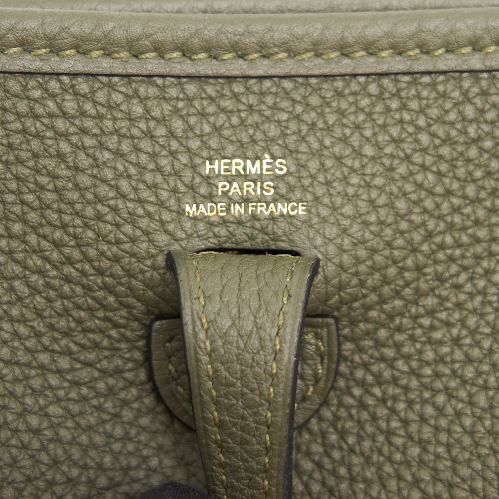 Hermes Mini Evelyne Vert Olive GHW