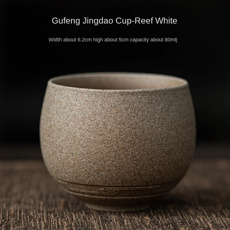 Japanese Style Handmade Stoneware Tea Cup & Bowl