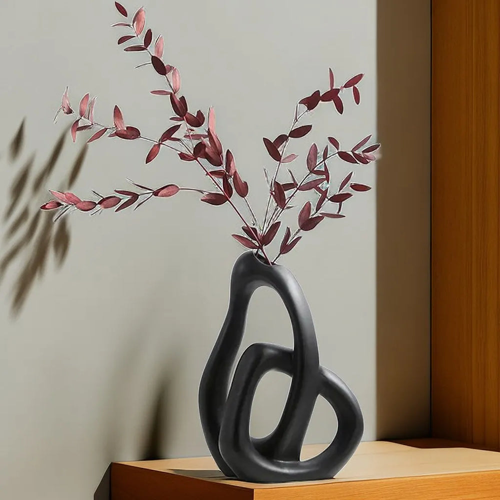 Abstract Interlinked Ceramic Vase