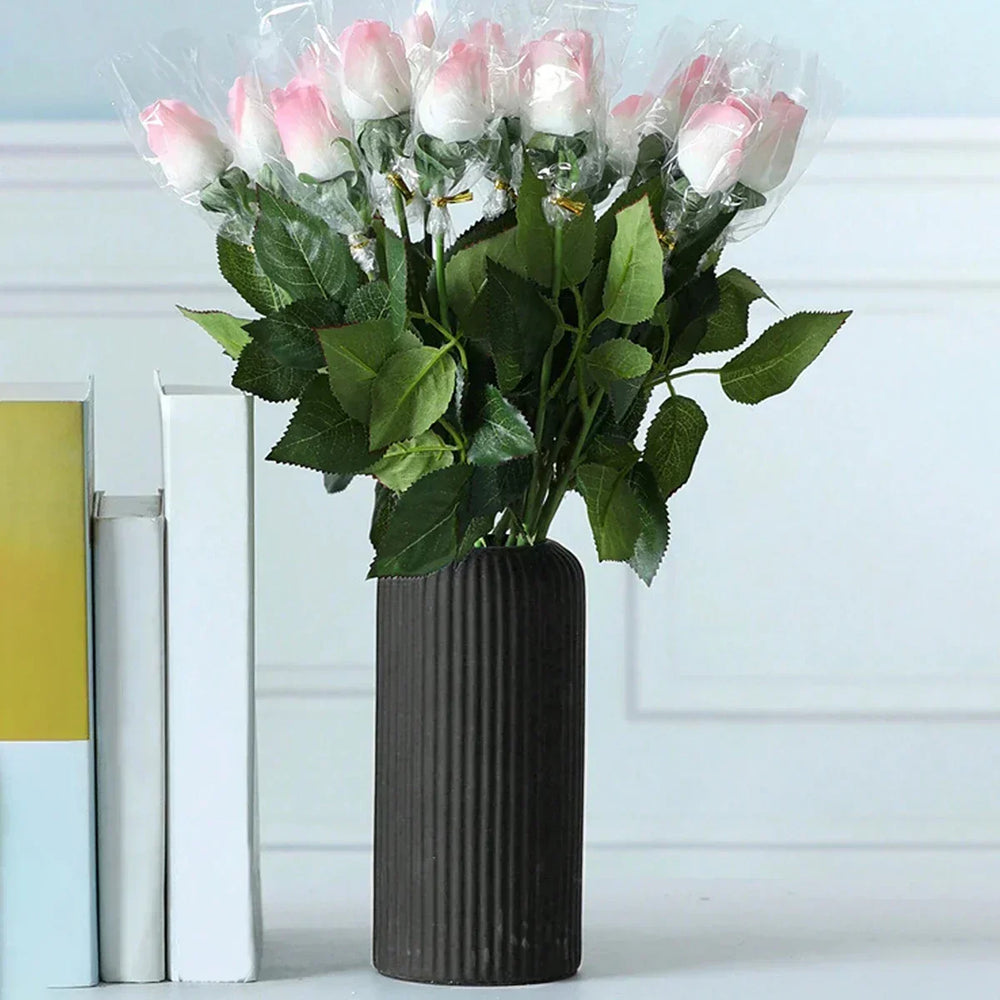 Striped Fluted Vase