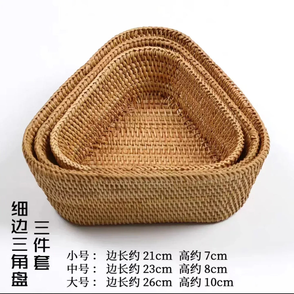 Handwoven Rectangular Rattan Wicker Basket