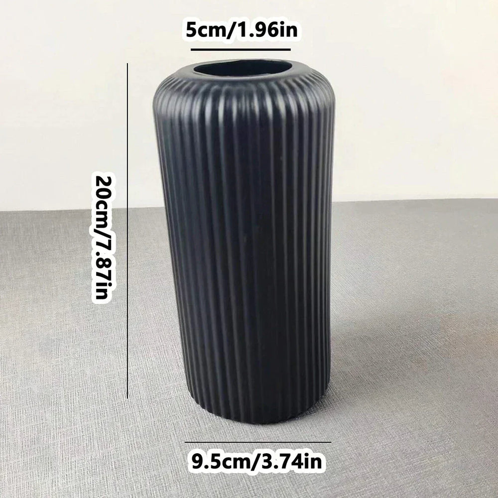 Striped Fluted Vase