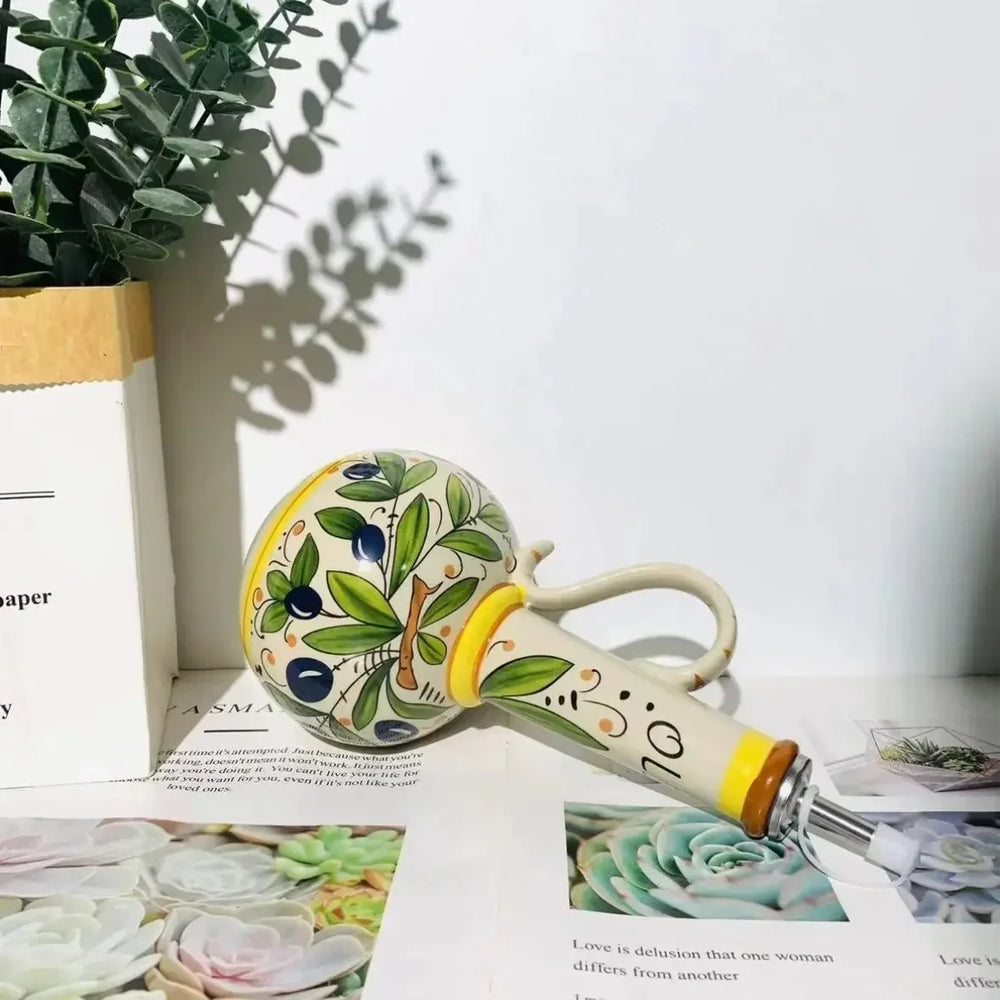 Ceramic Decorative Olive Oil Bottle