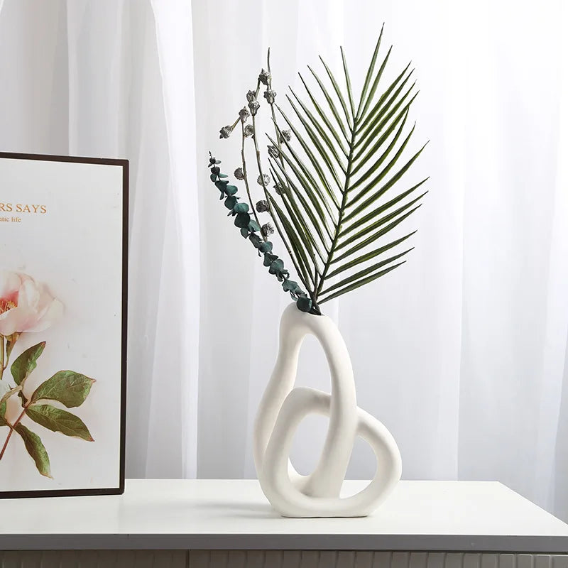 Abstract Interlinked Ceramic Vase