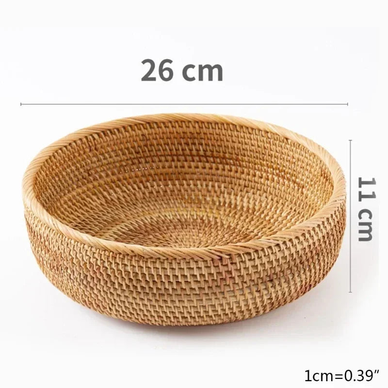 Handwoven Rectangular Rattan Wicker Basket