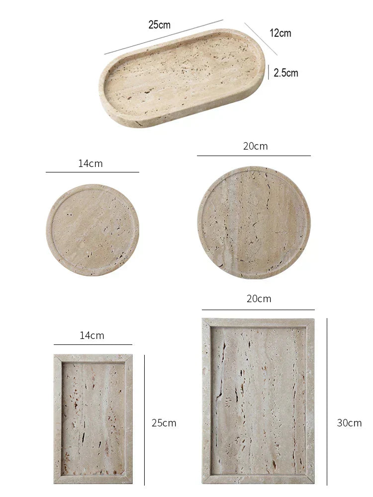 Minimalism Travertine Stone Vanity Tray