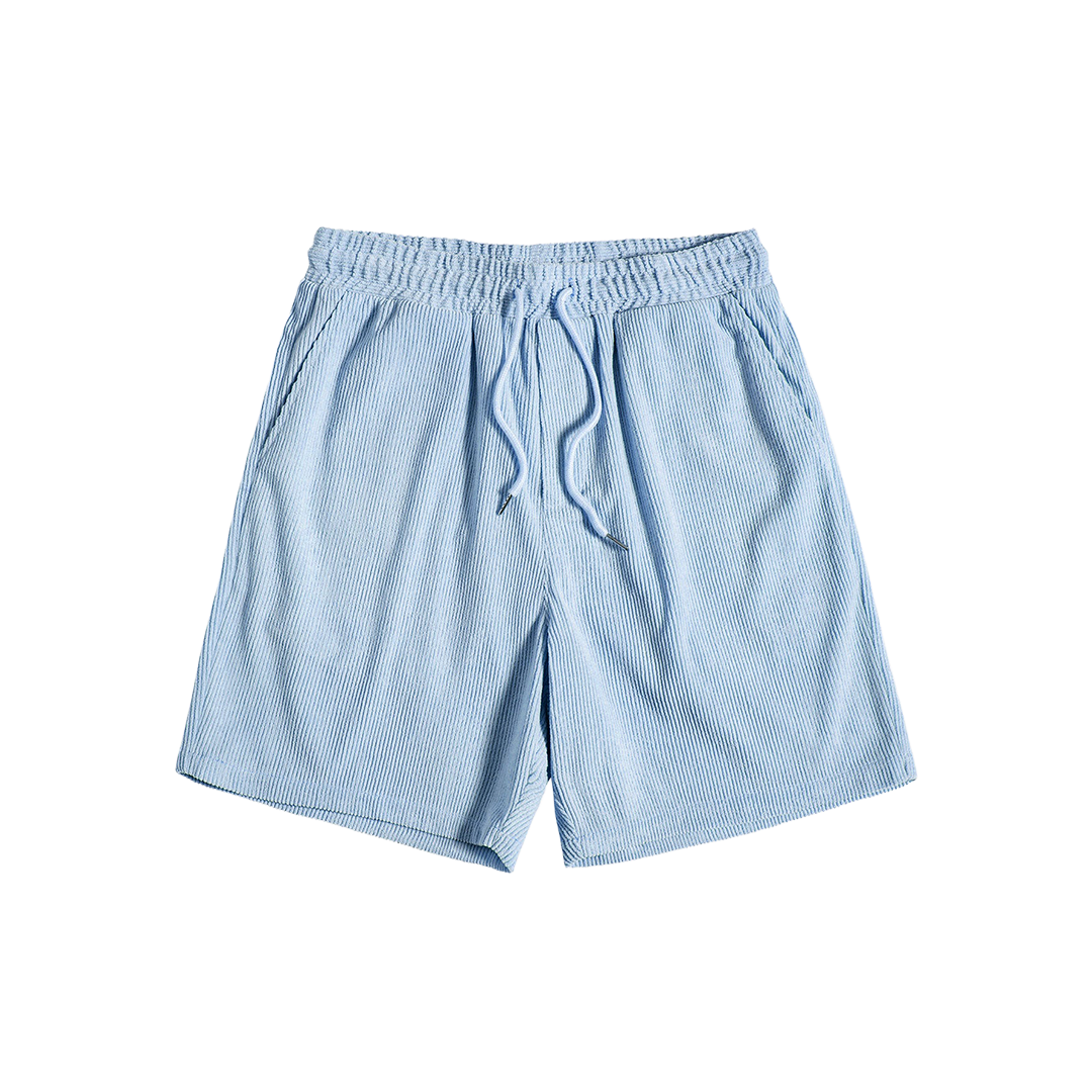 Short-Sleeved Corduroy Button Up Shirt & Shorts