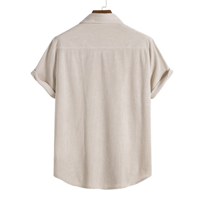 Short-Sleeved Corduroy Button Up Shirt & Shorts