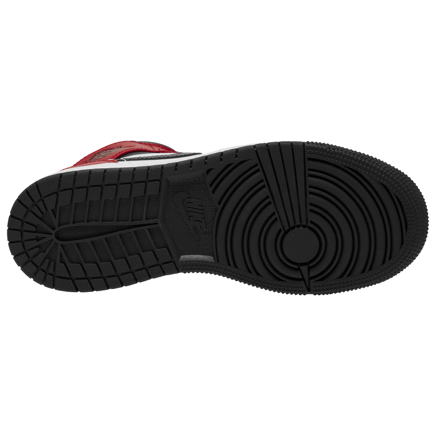 Jordan AJ 1 Mid - Boys' Grade School - Black/Black/Gym Red