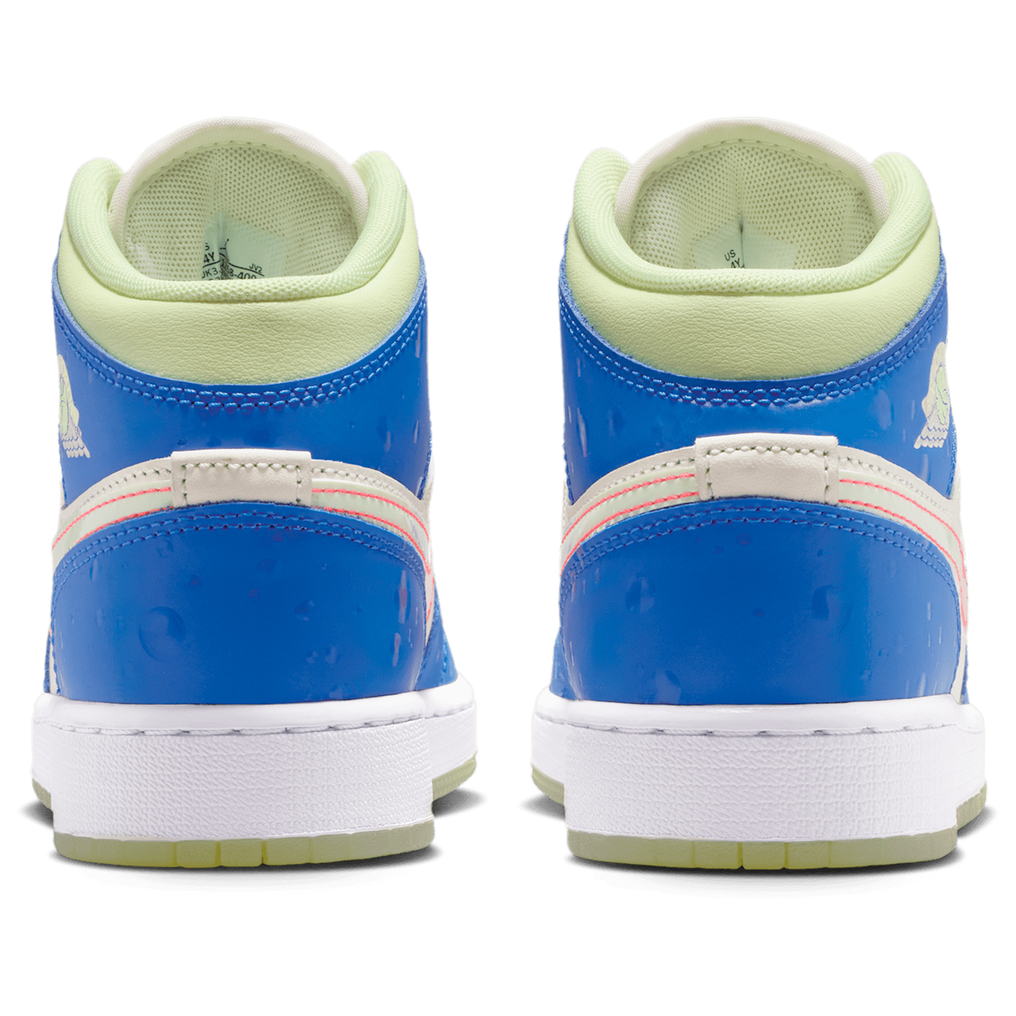 Jordan AJ 1 Mid - Boys' Grade School - Blue/Tan/Volt