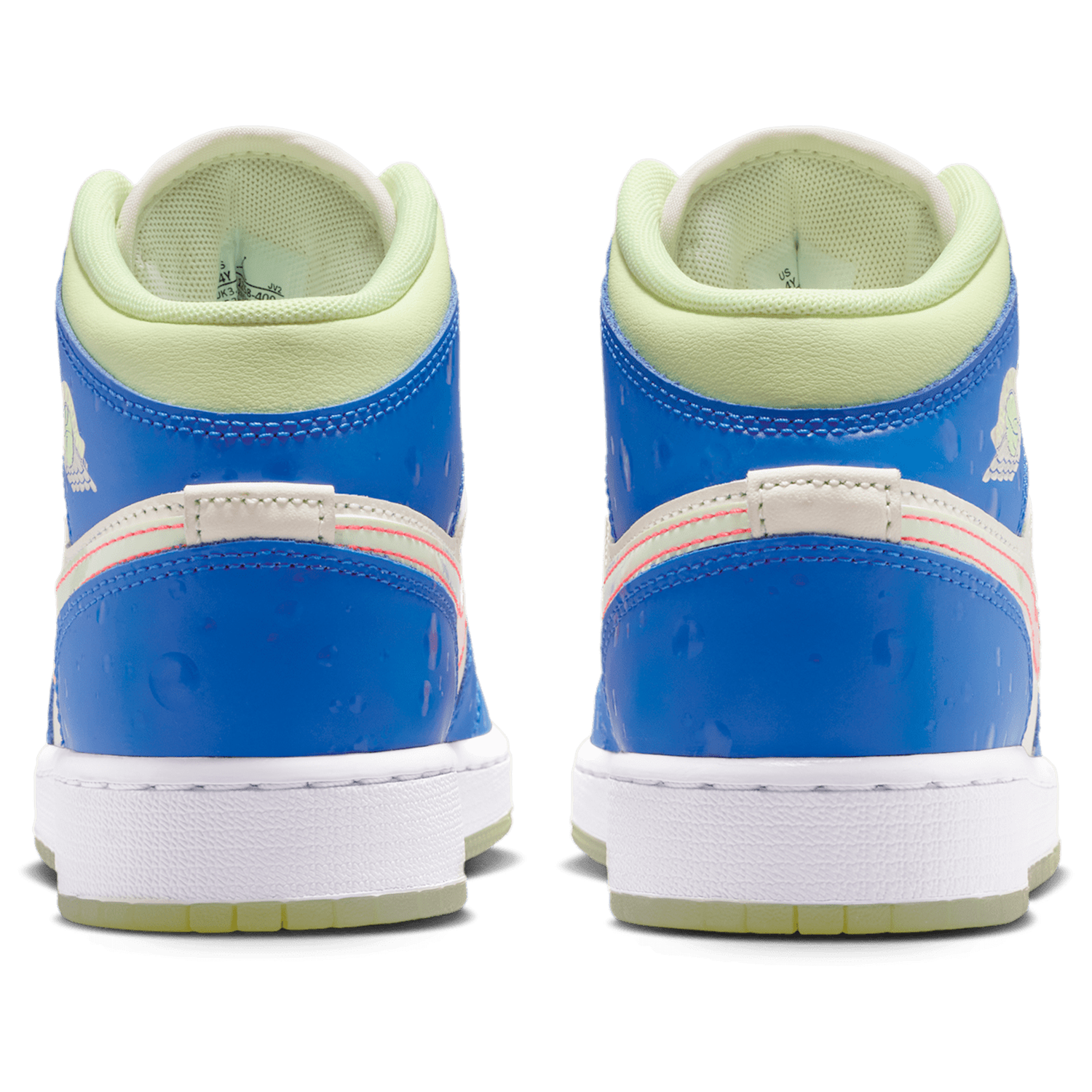 Jordan AJ 1 Mid - Boys' Grade School - Blue/Tan/Volt