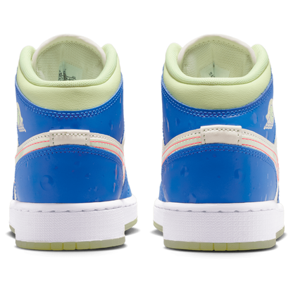 Jordan AJ 1 Mid - Boys' Grade School - Blue/Tan/Volt