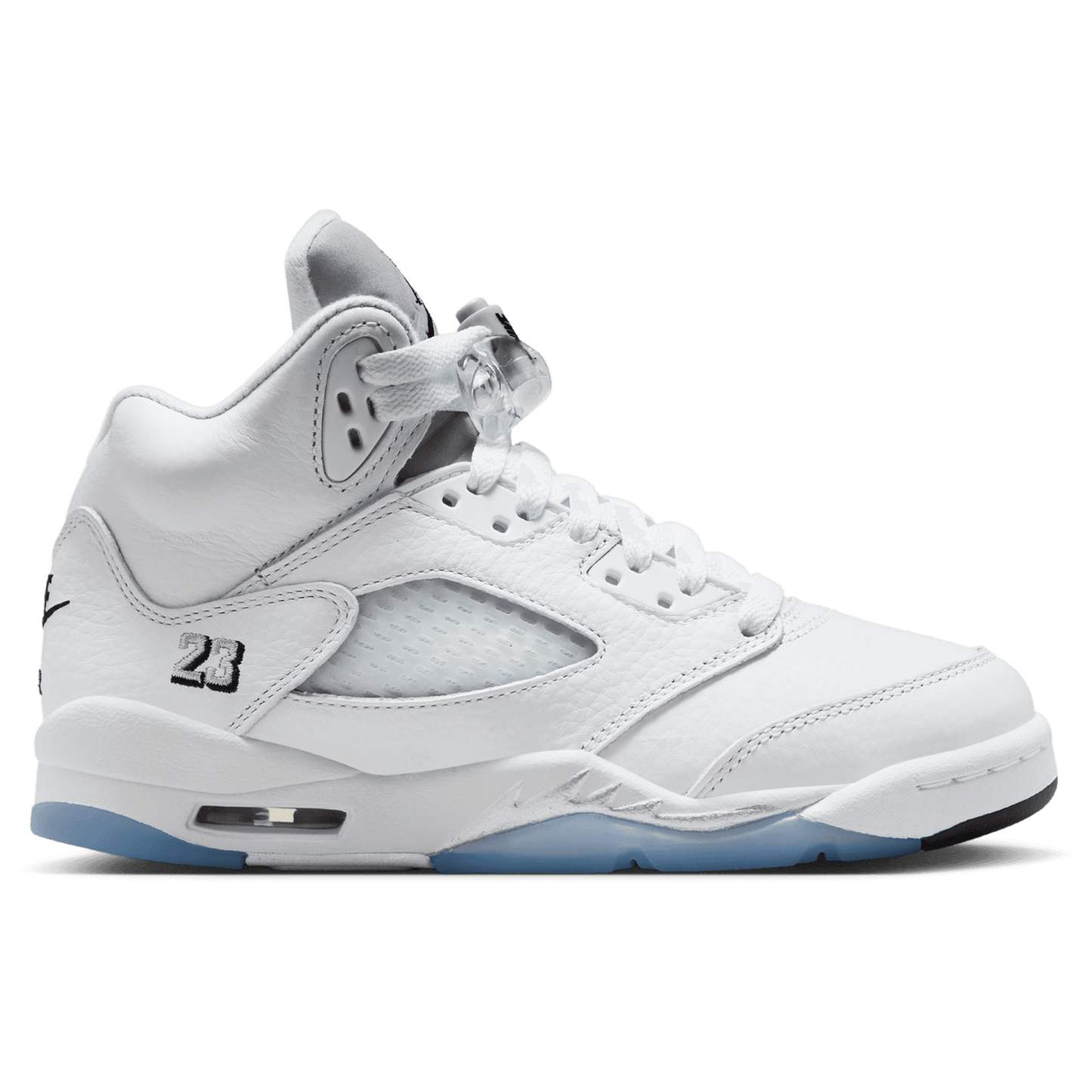 Jordan Retro 5 - Boys' Grade School - White/Silver/Black