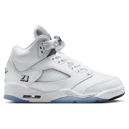 Jordan Retro 5 - Boys' Grade School - White/Silver/Black