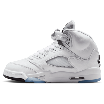 Jordan Retro 5 - Boys' Grade School - White/Silver/Black