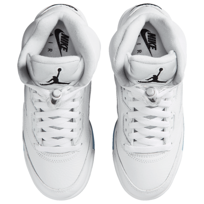 Jordan Retro 5 - Boys' Grade School - White/Silver/Black