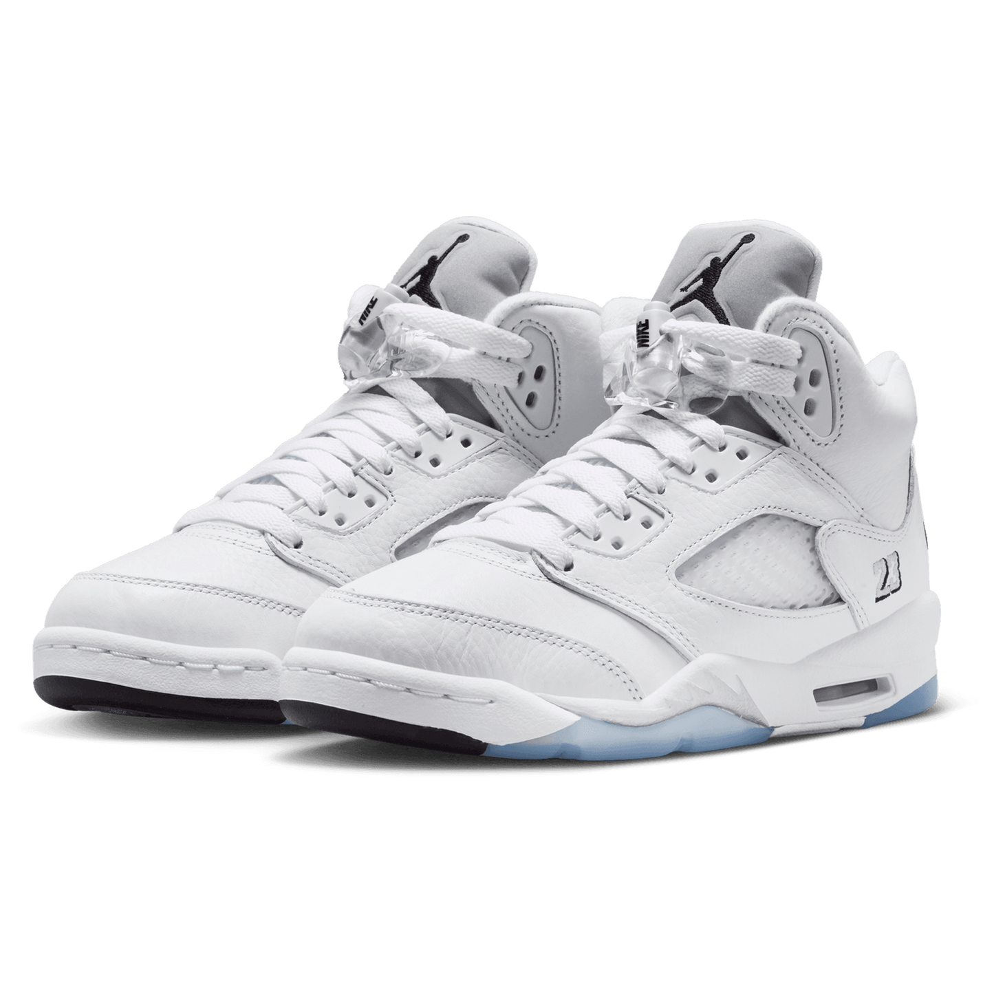 Jordan Retro 5 - Boys' Grade School - White/Silver/Black