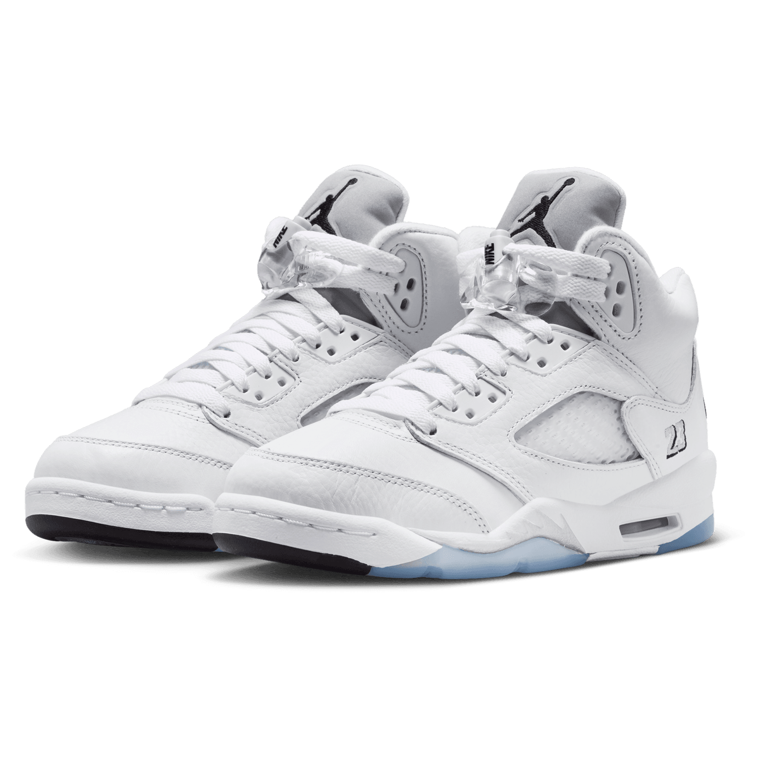 Jordan Retro 5 - Boys' Grade School - White/Silver/Black