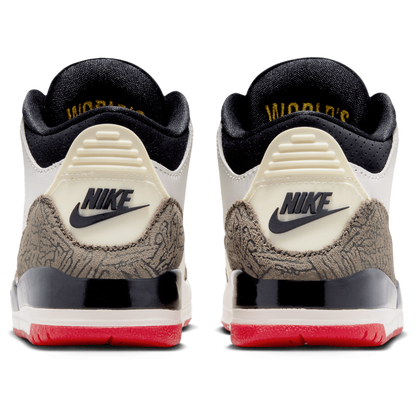 Jordan Retro 3 - Boys' Preschool - White/Black/Tan