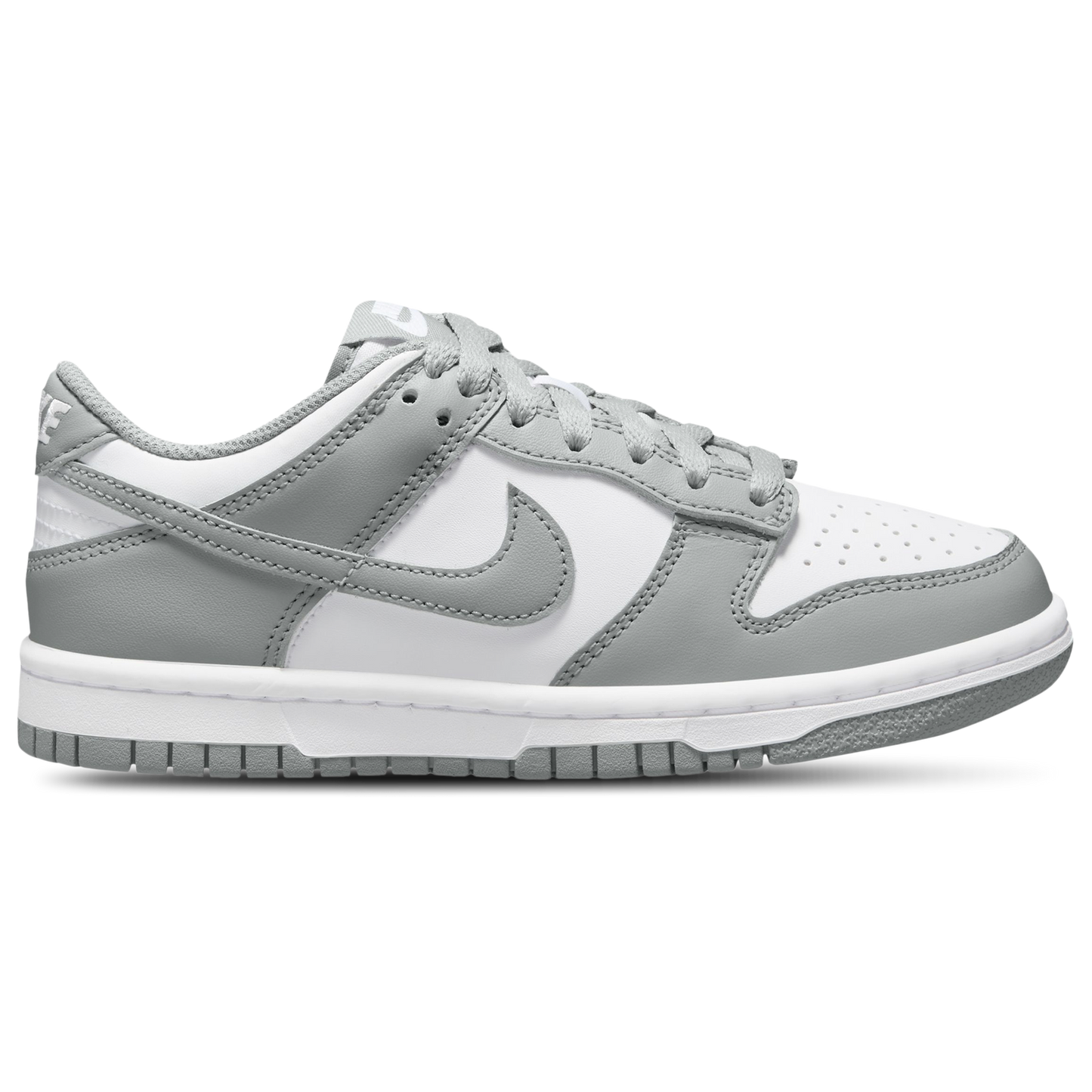 Nike Dunk Low - Boys' Grade School - White/White/Light Smoke Grey