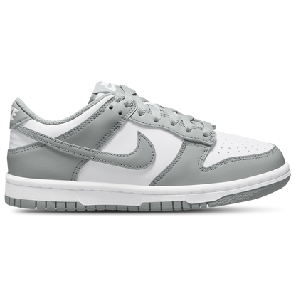 Nike Dunk Low - Boys' Grade School - White/White/Light Smoke Grey
