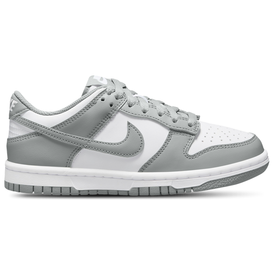 Nike Dunk Low - Boys' Grade School - White/White/Light Smoke Grey