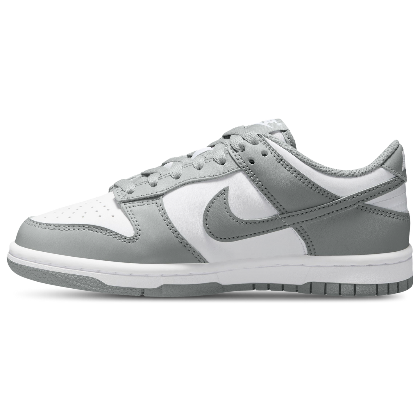 Nike Dunk Low - Boys' Grade School - White/White/Light Smoke Grey