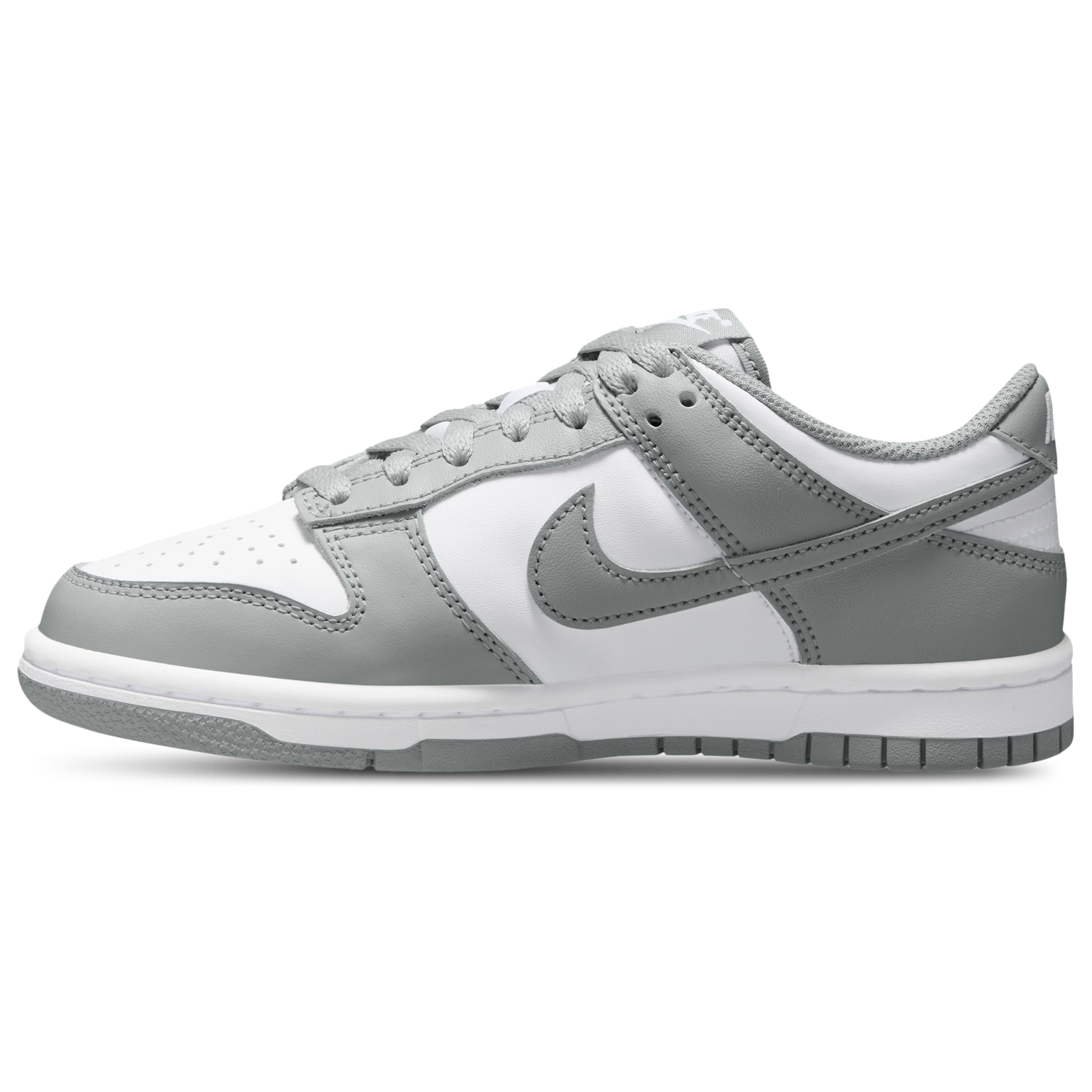 Nike Dunk Low - Boys' Grade School - White/White/Light Smoke Grey