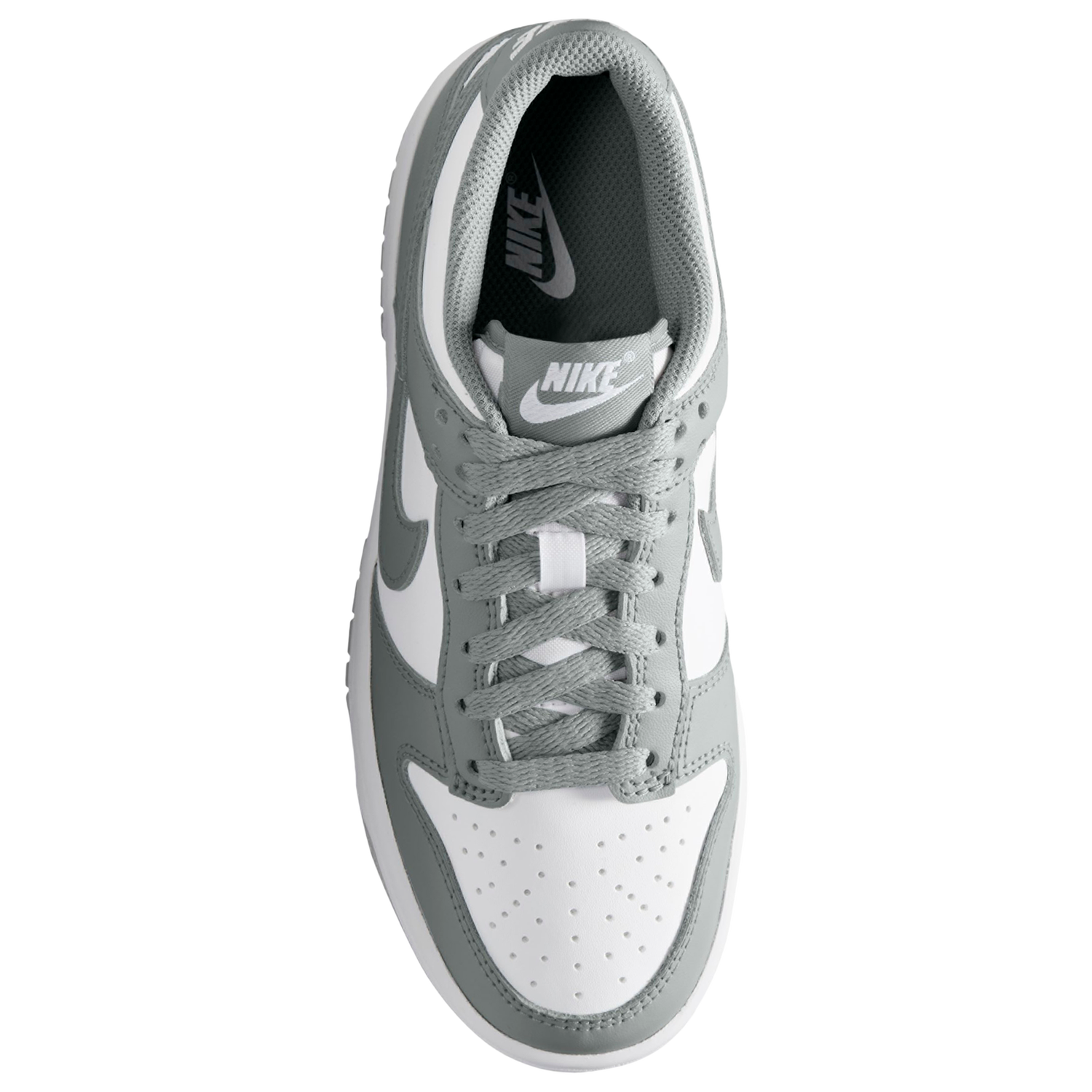 Nike Dunk Low - Boys' Grade School - White/White/Light Smoke Grey