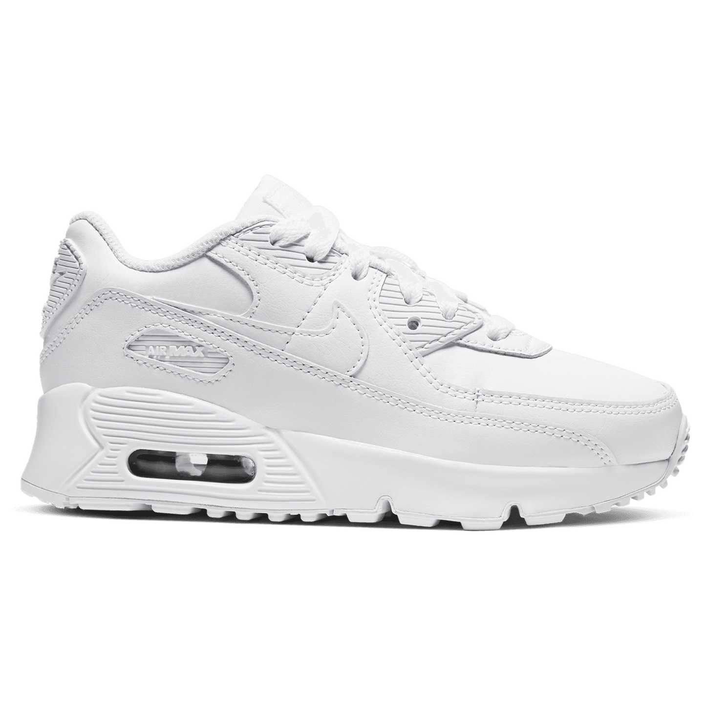 Nike Air Max 90 - Boys' Preschool - White/White/Metallic Silver