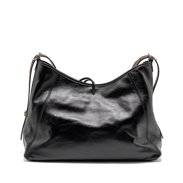 LOUIS VUITTON CARRYALL VIBE MM LAMBSKIN/MONOGRAM CANVAS BLACK SHW