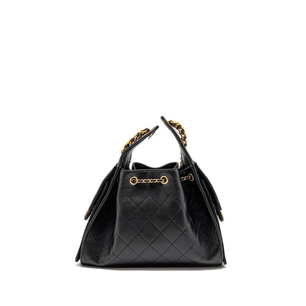 CHANEL 25 SMALL HANDBAG GRAINED CALFSKIN BLACK GHW (MICROCHIP)
