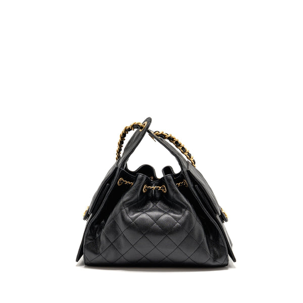 CHANEL SMALL 25 BAG CAVIAR BLACK GHW (MICROCHIP)