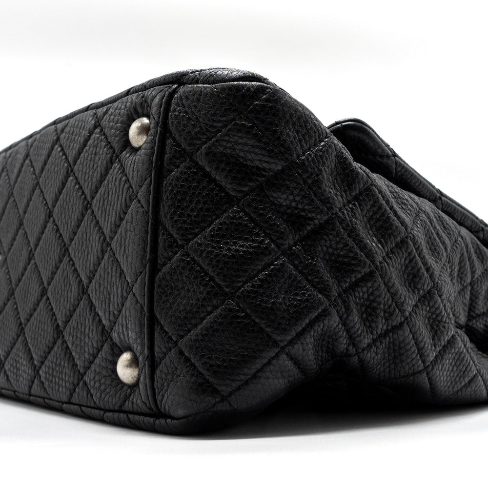 CHANEL XXL CLASSIC TRAVEL FLAP CALFSKIN BLACK RUTHENIUM HARDWARE