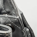 CHANEL MINI 25 BAG METALLIC GRAINED CALFSKIN SILVER SHW (MICROCHIP)