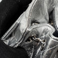 CHANEL MINI 25 BAG METALLIC GRAINED CALFSKIN SILVER SHW (MICROCHIP)