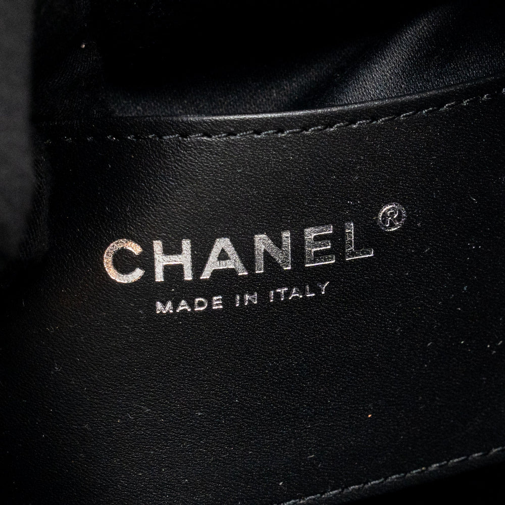 CHANEL MINI 25 BAG METALLIC GRAINED CALFSKIN SILVER SHW (MICROCHIP)