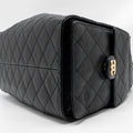 CHANEL 25 MEDIUM CAVIAR BLACK GHW (MICROCHIP)