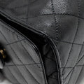 CHANEL 25 MEDIUM CAVIAR BLACK GHW (MICROCHIP)
