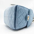CHANEL SMALL 25 BAG WASHED DENIM LIGHT BLUE GHW (MICROCHIP)