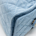 CHANEL SMALL 25 BAG WASHED DENIM LIGHT BLUE GHW (MICROCHIP)