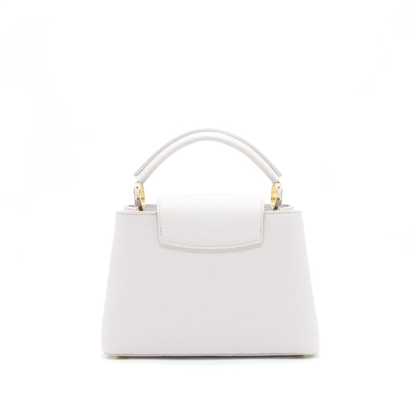LOUIS VUITTON CAPUCINES BB BRUME GREY GOLD HARWARE WITH ABALONE-SHELL