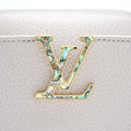 LOUIS VUITTON CAPUCINES BB BRUME GREY GOLD HARWARE WITH ABALONE-SHELL