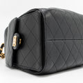 CHANEL 25 SMALL HANDBAG GRAINED CALFSKIN BLACK GHW (MICROCHIP)