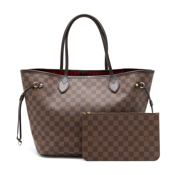 LOUIS VUITTON NEVERFULL MM DAMIER EBENE CHERRY GHW